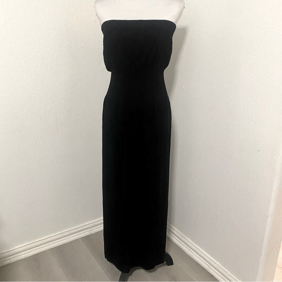 Lark+Grey Dresses & Skirts - Lark + Grey Women’ Smocked Strapless Midi Casual Dress Lightweight Black S/M EUC